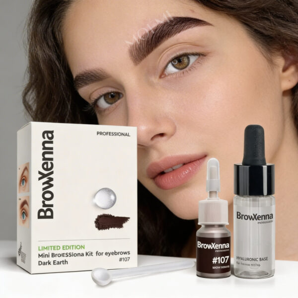 BrowXenna 107 Dark Earth MINI – Henna Pudrowa Nasycony Ciemny Brąz (Ciemna Ziemia)