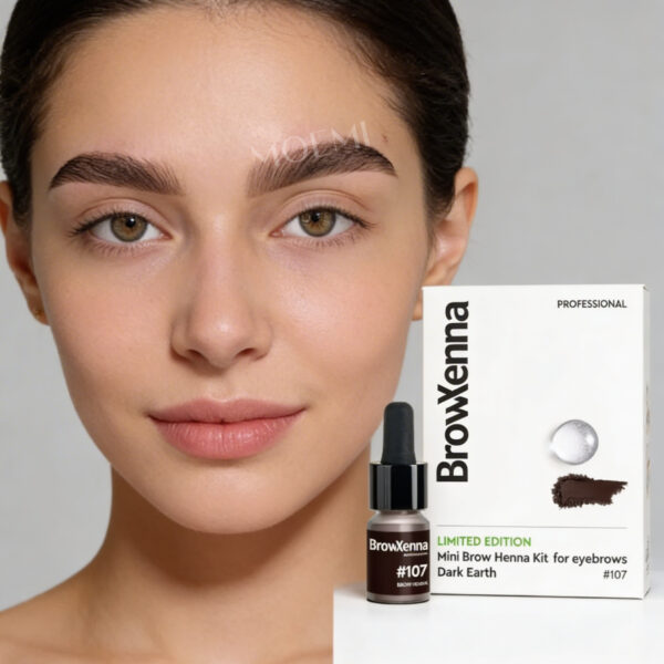 BrowXenna 107 Dark Earth MINI – Henna Pudrowa Nasycony Ciemny Brąz (Ciemna Ziemia)