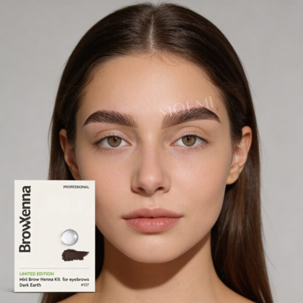 BrowXenna 107 Dark Earth MINI – Henna Pudrowa Nasycony Ciemny Brąz (Ciemna Ziemia)