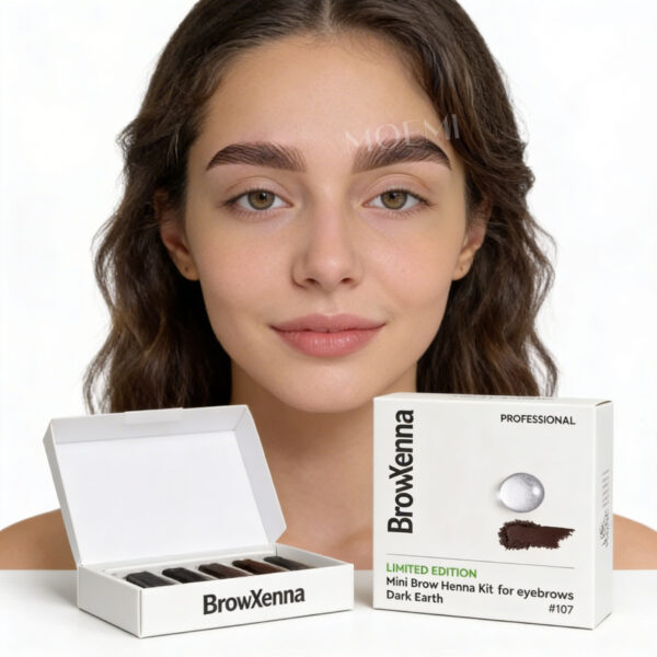 BrowXenna 107 Dark Earth MINI – Henna Pudrowa Nasycony Ciemny Brąz (Ciemna Ziemia)