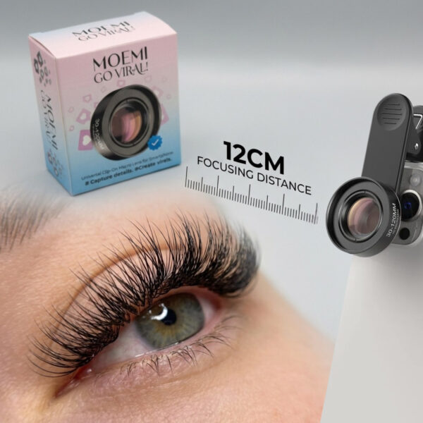 Obiektyw Makro do Telefonu Moemi Go Viral! 30-120mm HD – Do Zdjęć Rzęs i Brwi