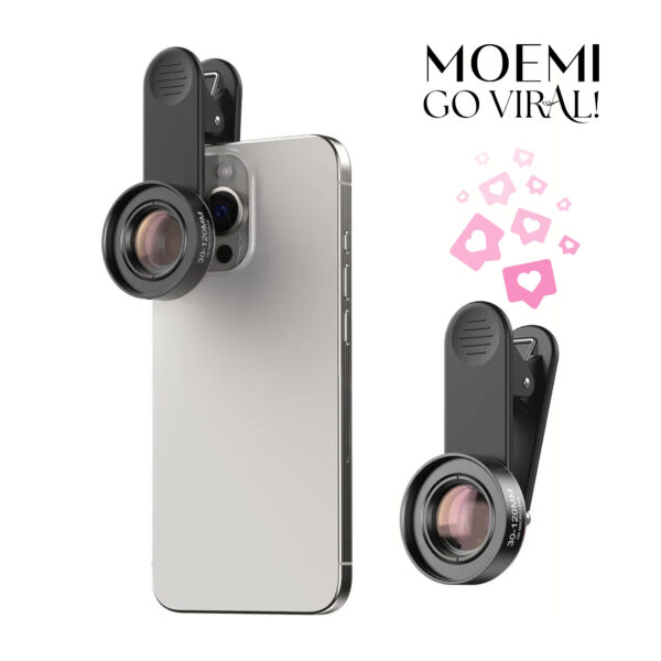 Obiektyw Makro do Telefonu Moemi Go Viral! 30-120mm HD – Do Zdjęć Rzęs i Brwi