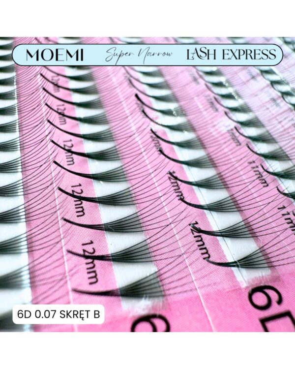 Gotowe Kępki do Przedłużania Rzęs 6D SUPER NARROW LASH EXPRESS Moemi