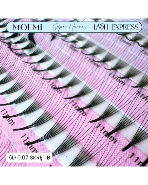 Gotowe Kępki do Przedłużania Rzęs 6D SUPER NARROW LASH EXPRESS Moemi