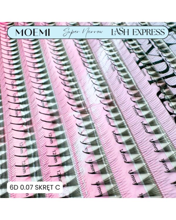 Gotowe Kępki do Przedłużania Rzęs 6D SUPER NARROW LASH EXPRESS Moemi