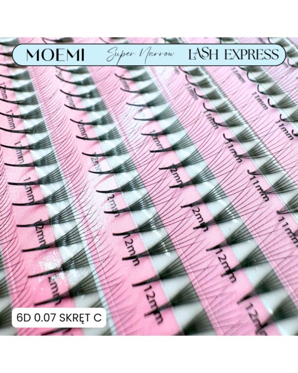 Gotowe Kępki do Przedłużania Rzęs 6D SUPER NARROW LASH EXPRESS Moemi