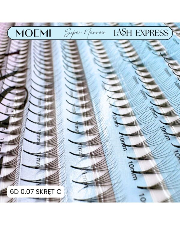 Gotowe Kępki do Przedłużania Rzęs 6D SUPER NARROW LASH EXPRESS Moemi