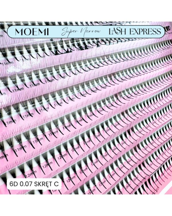 Gotowe Kępki do Przedłużania Rzęs 6D SUPER NARROW LASH EXPRESS Moemi