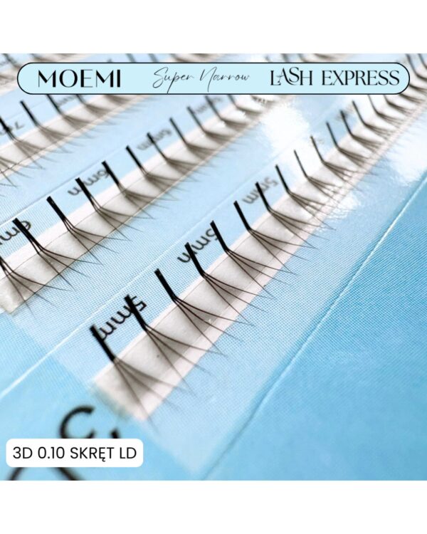 Gotowe Kępki do Przedłużania Rzęs 3D M,LC,LD SUPER NARROW LASH EXPRESS Moemi