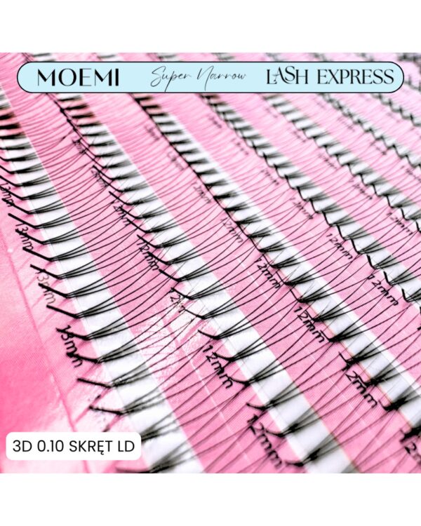 Gotowe Kępki do Przedłużania Rzęs 3D M,LC,LD SUPER NARROW LASH EXPRESS Moemi