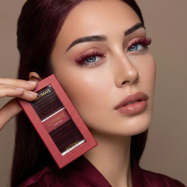 Rzęsy Bordowe Skręt V – Moemi Ultimate Matte Ruby Mix
