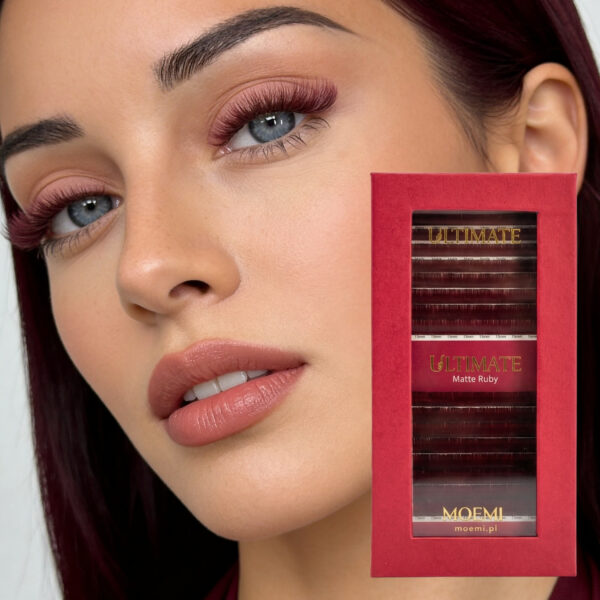 Rzęsy Bordowe Skręt V – Moemi Ultimate Matte Ruby Mix