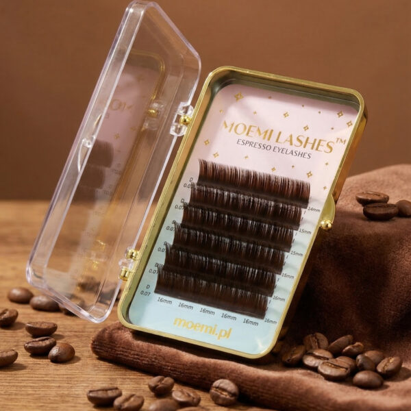 Rzęsy Brązowe Espresso Moemi Lashes MINI MIX 14-16mm Skręt L | M