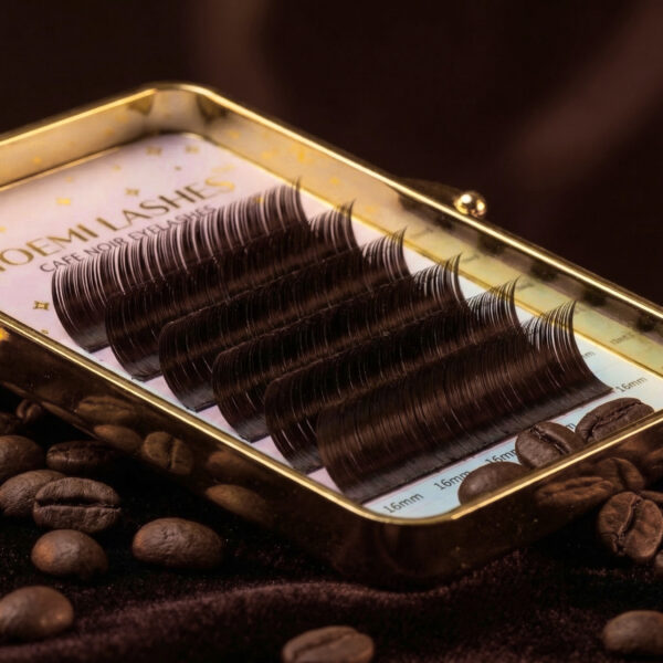 Brązowe Rzęsy Cafe Noir Moemi Lashes MINI MIX 14-16mm Skręt L M
