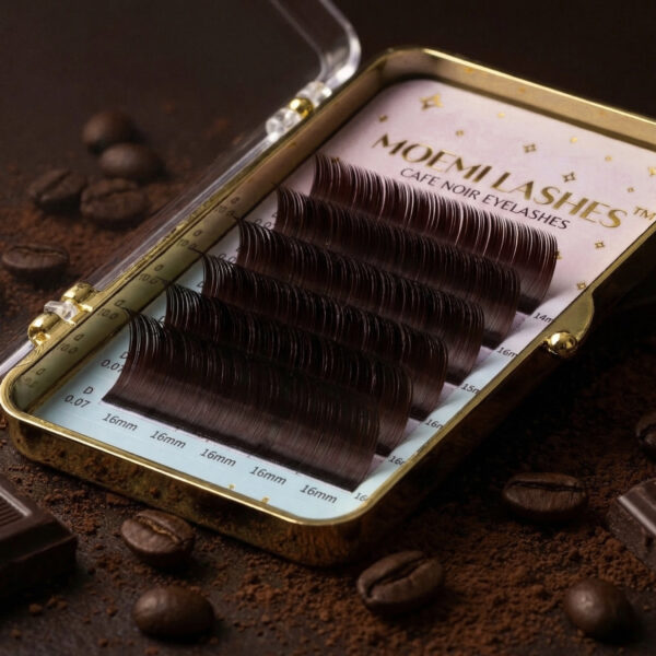 Brązowe Rzęsy Cafe Noir Moemi Lashes MINI MIX 14-16mm Skręt L M