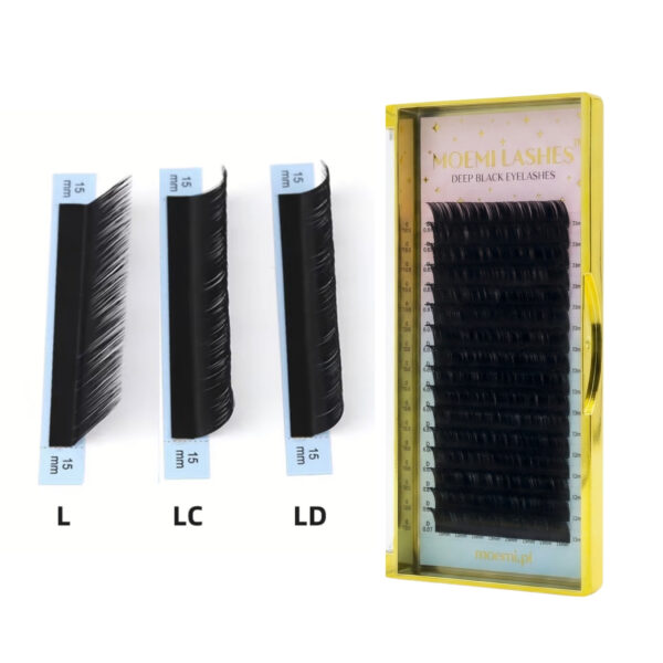 Rzęsy Czarne Deep Black Moemi Lashes MIX 6-13mm Skręt LC | LD
