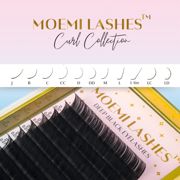 Rzęsy Czarne Deep Black Moemi Lashes MIX 6-13mm Skręt LC | LD