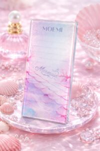 Szklany Holder Moemi MERMAID - Podstawka pod Rzęsy z Brokatem (Lash Plate)