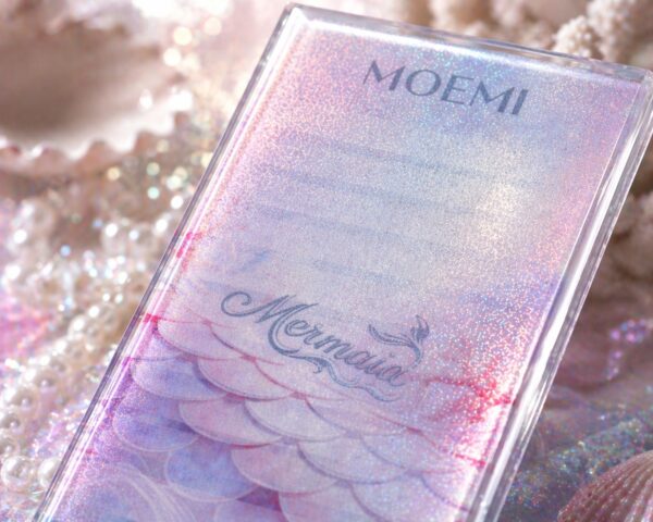 Szklany Holder Moemi MERMAID - Podstawka pod Rzęsy z Brokatem (Lash Plate)